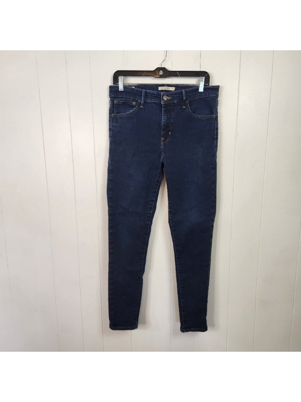 Levis 720 High Waist Rise Super Skinny Jeans Dark Stretchy Denim Womens Size 31 - Picture 2 of 8